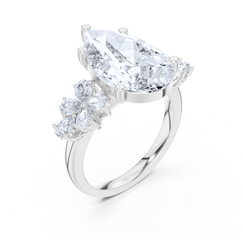 Blossom Radiance Pear-Cut Diamond Ring