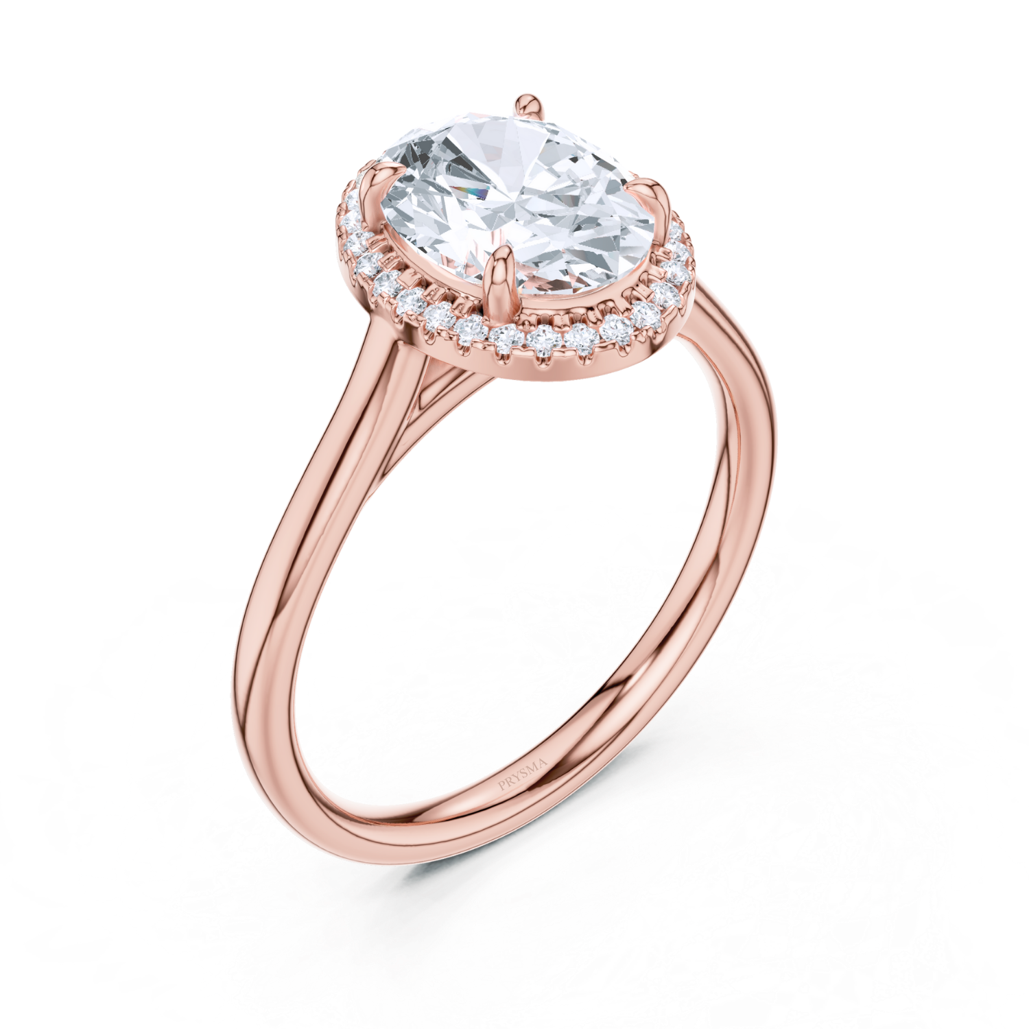 Oval-Cut Diamond Halo Ring