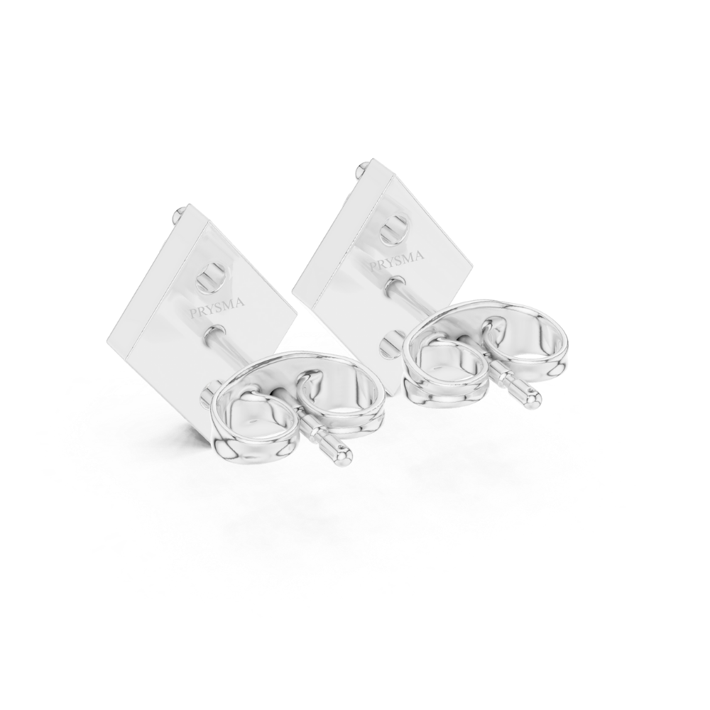 Radiant Rhombus Diamond Stud Earrings