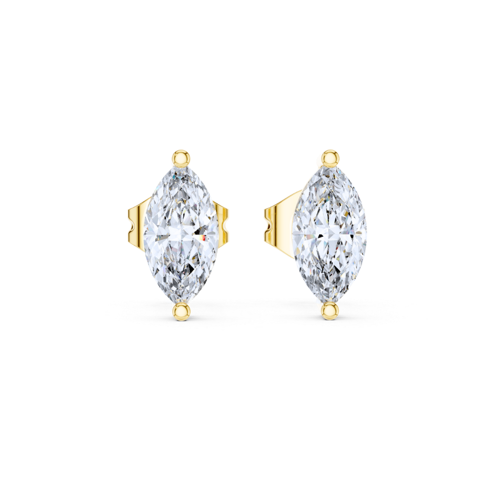 Graceful Two-Prong Solitaire Stud Earrings