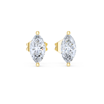 Graceful Two-Prong Solitaire Stud Earrings