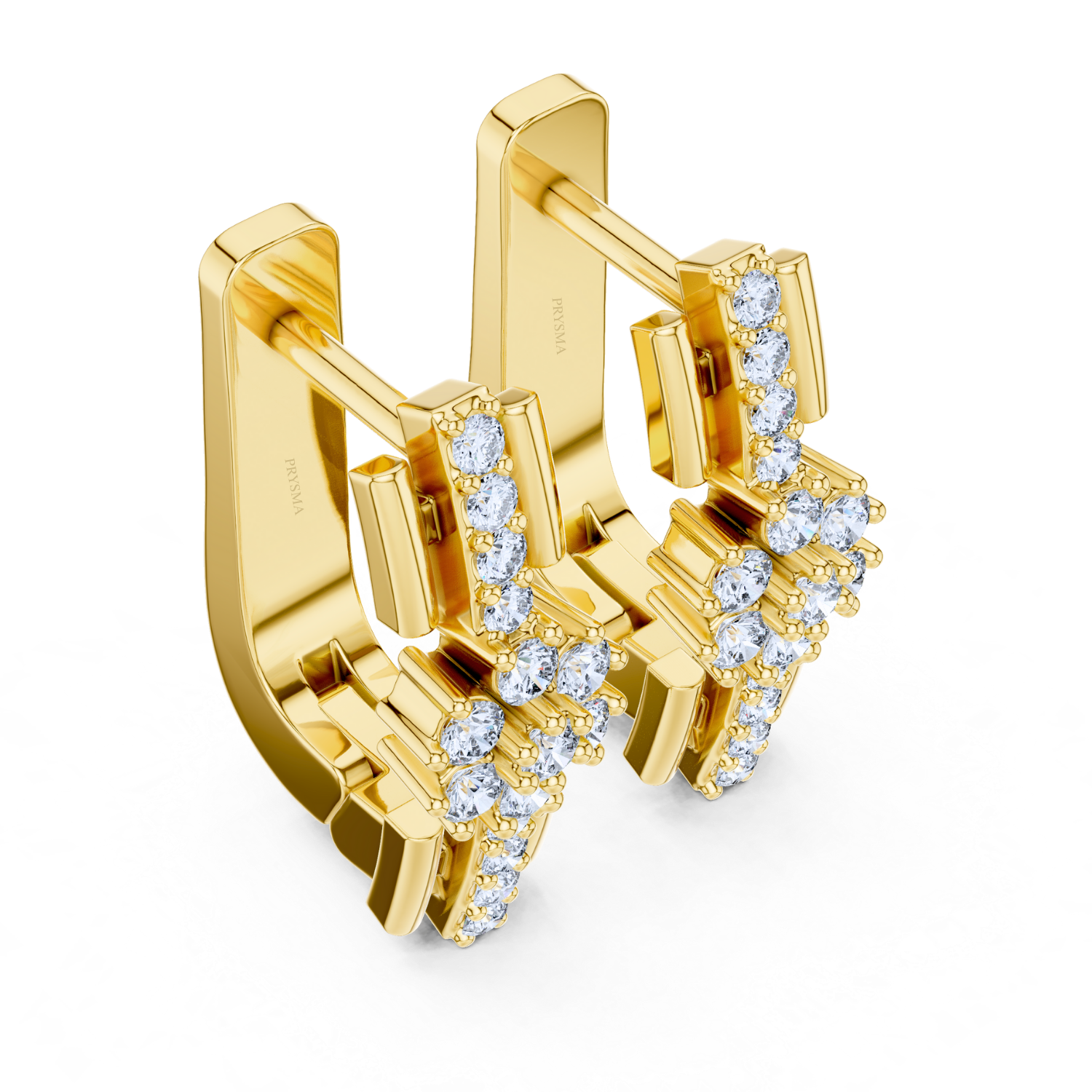 Radiant Snowflake Diamond Huggie Earrings