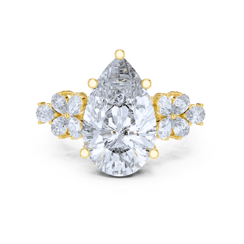 Blossom Radiance Pear-Cut Diamond Ring
