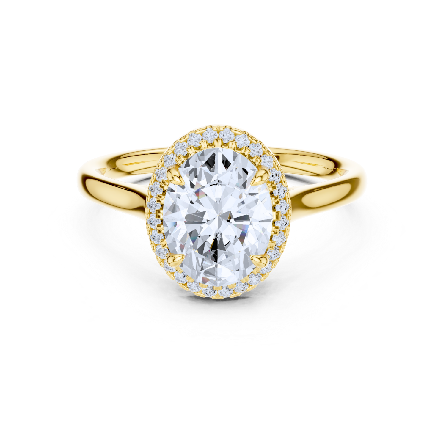 Oval-Cut Diamond Halo Ring