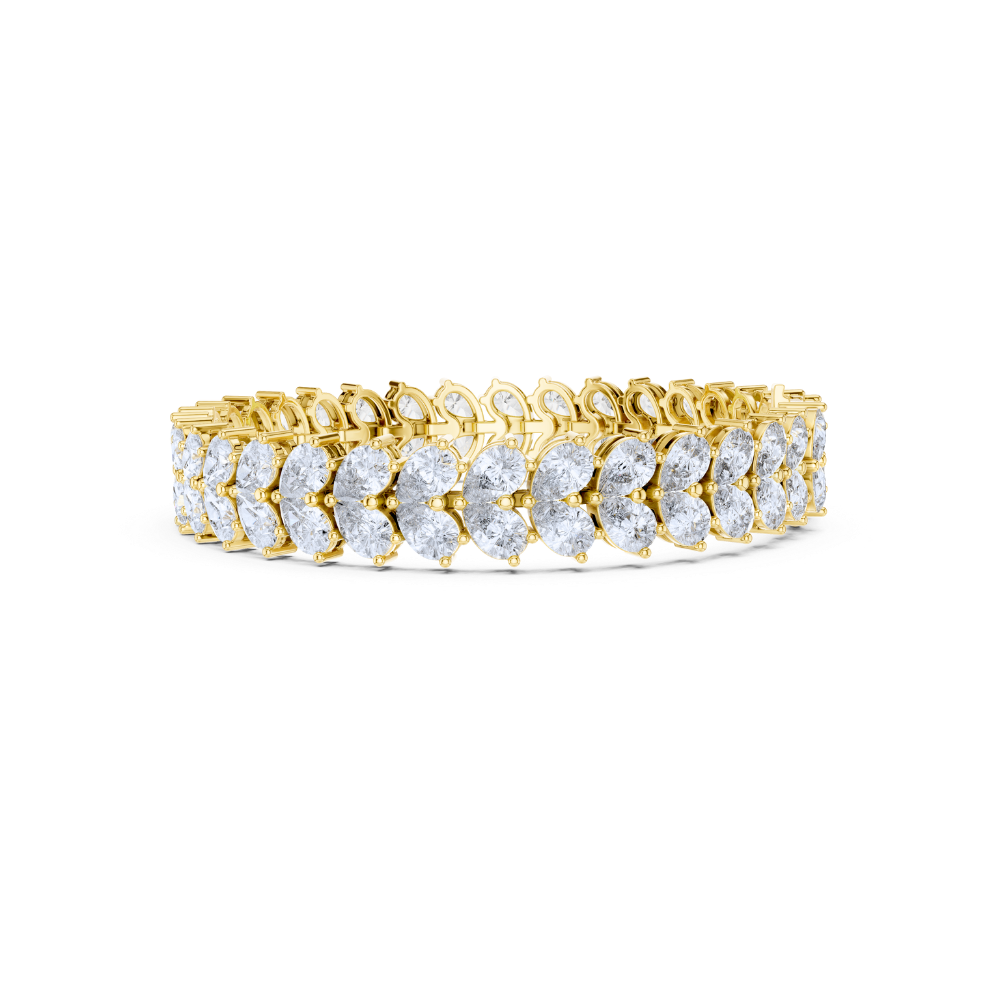 Lustrella Pear-Cluster Diamond Bracelet
