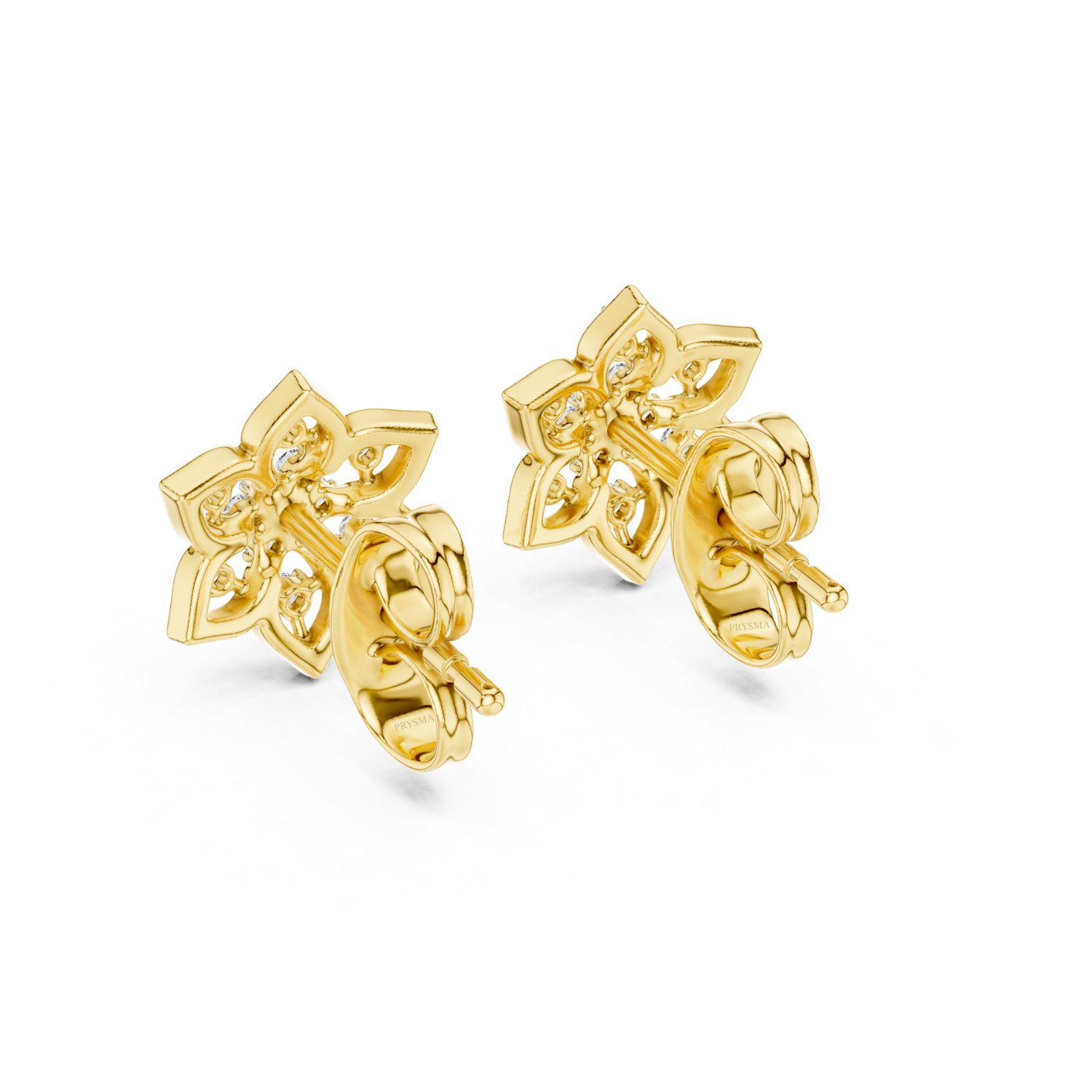Blossom Petal Diamond Stud Earrings