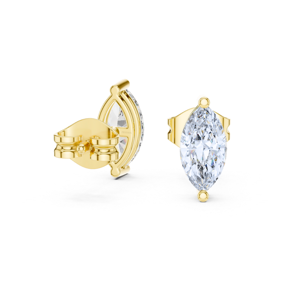 Graceful Two-Prong Solitaire Stud Earrings