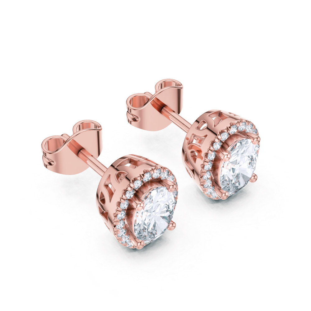 Oval Halo Stud Earrings