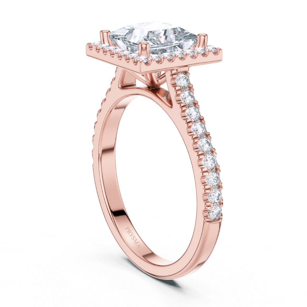 Regal Square Halo Ring