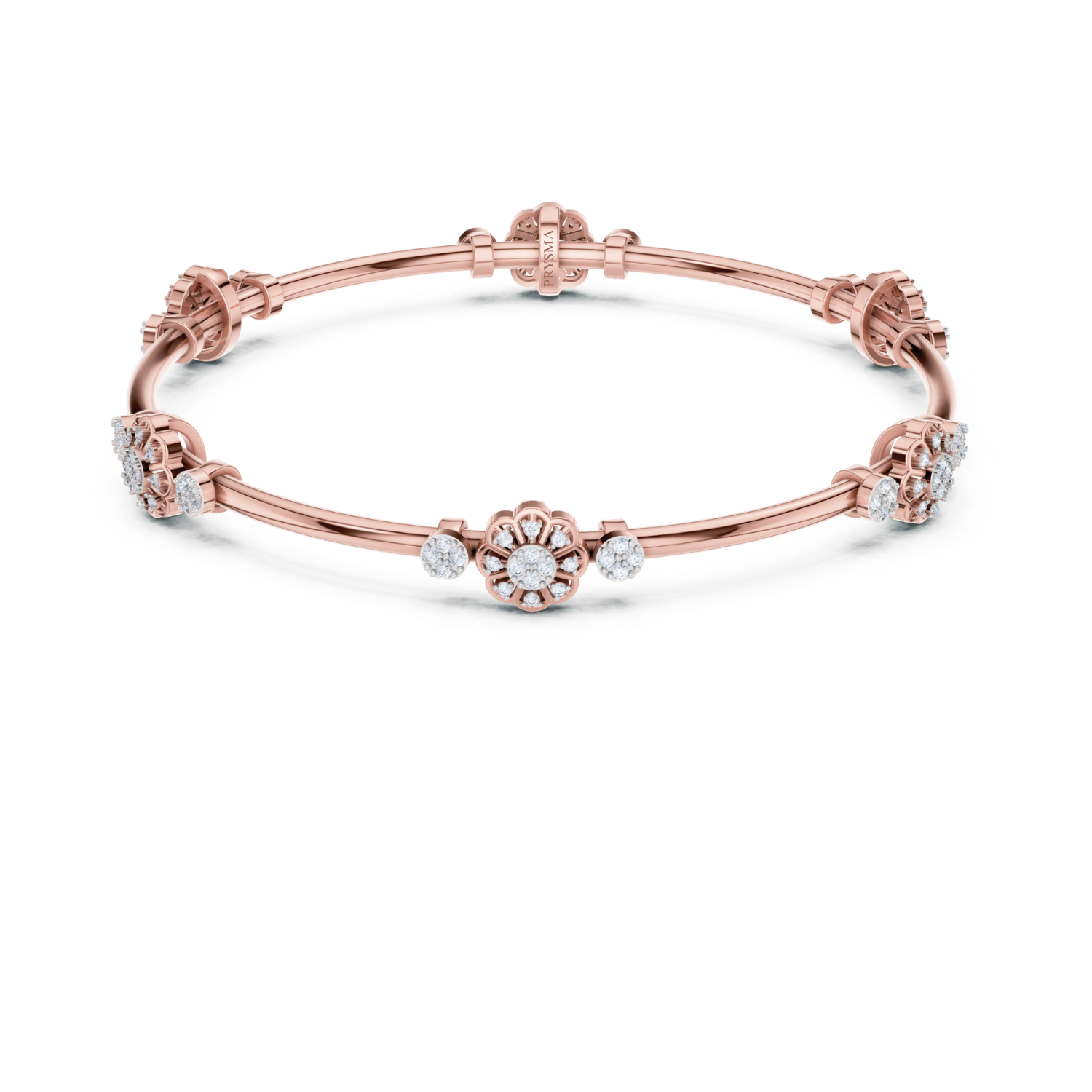 Floral Harmony Diamond Bangle