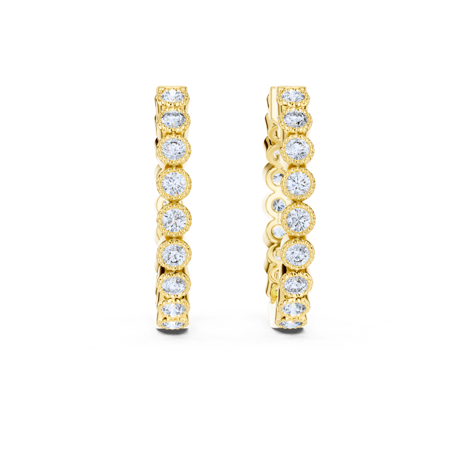 Bezel-Set Diamond Hoop Earrings