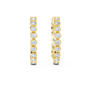 Bezel-Set Diamond Hoop Earrings
