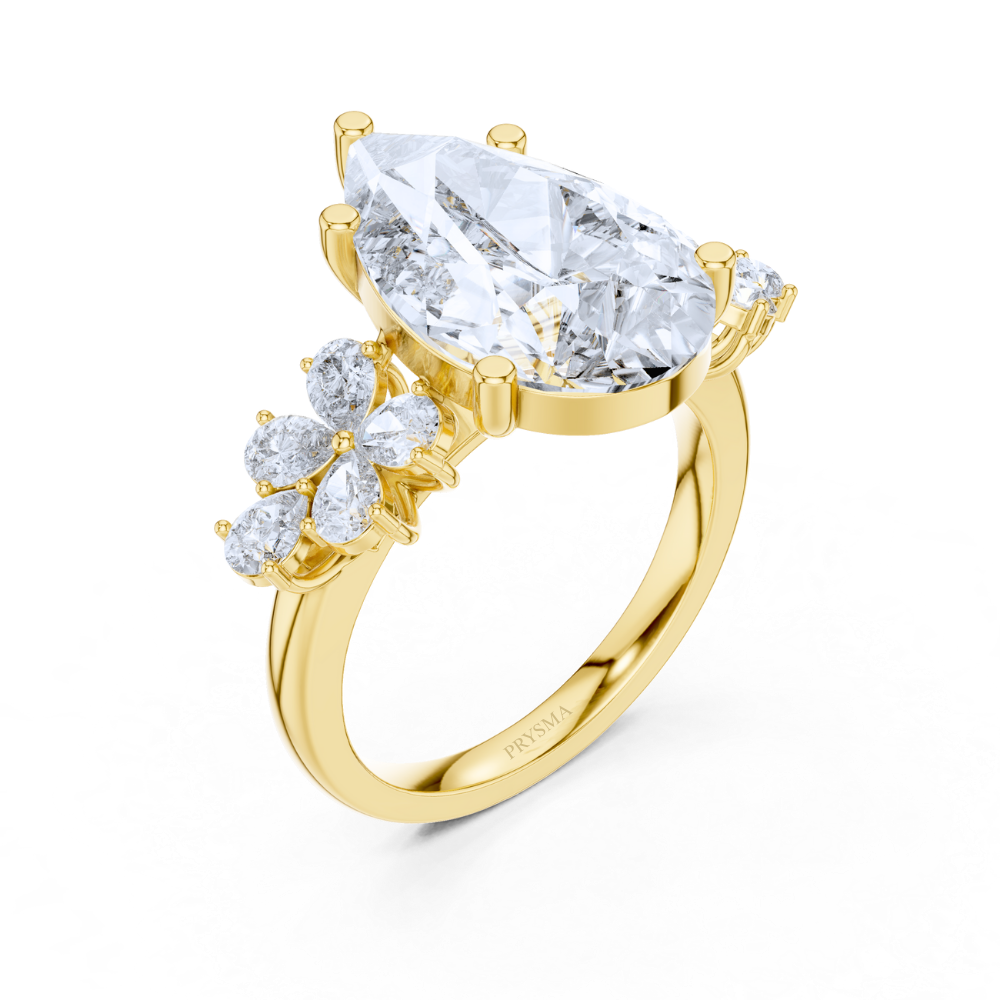Blossom Radiance Pear-Cut Diamond Ring