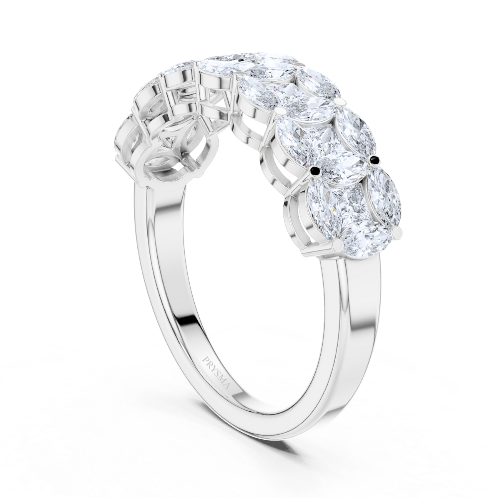 Lustrous Leaf Cluster Ring