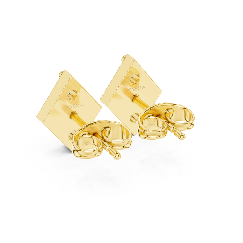 Radiant Rhombus Diamond Stud Earrings