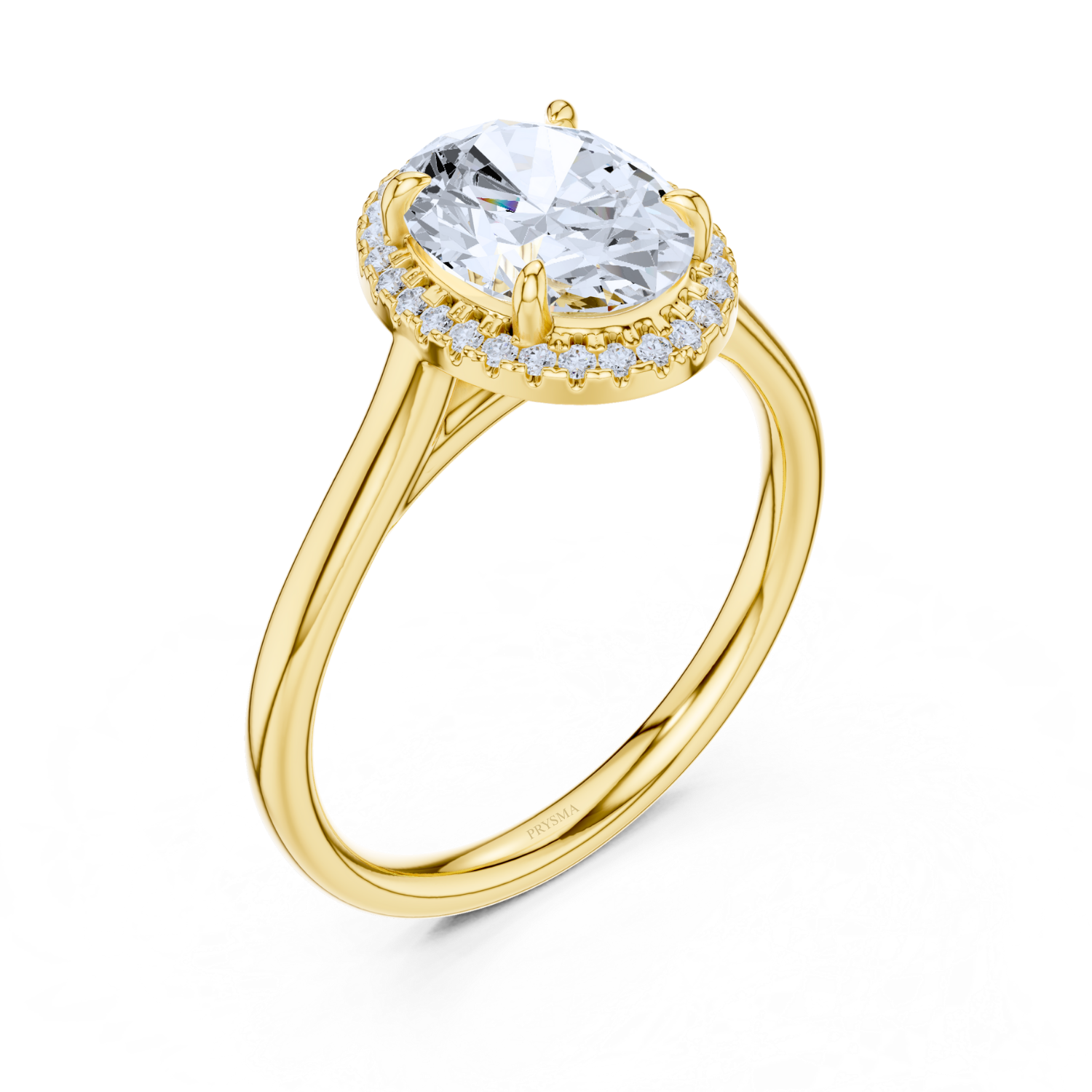 Oval-Cut Diamond Halo Ring
