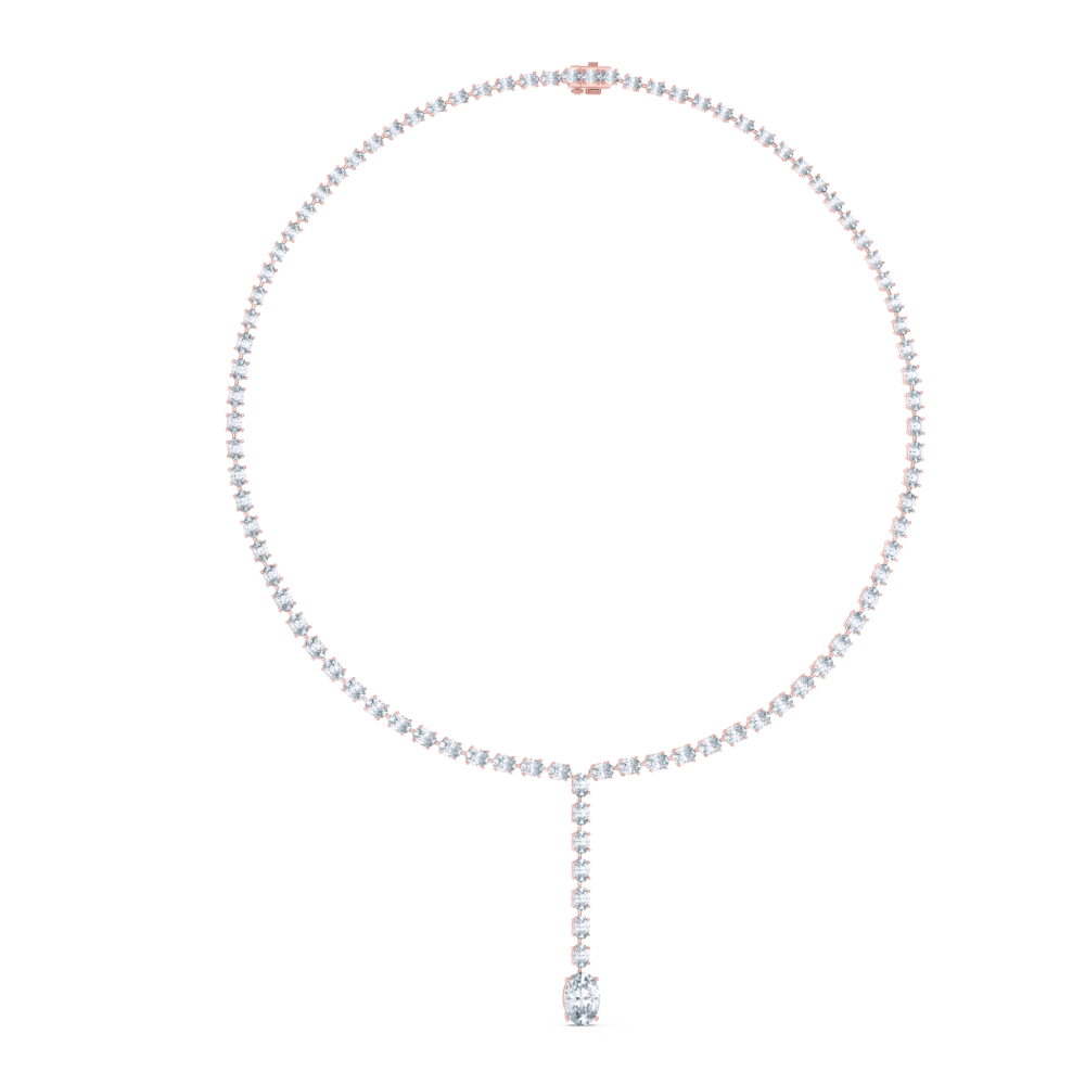 Oval Brilliance Lariat Necklace