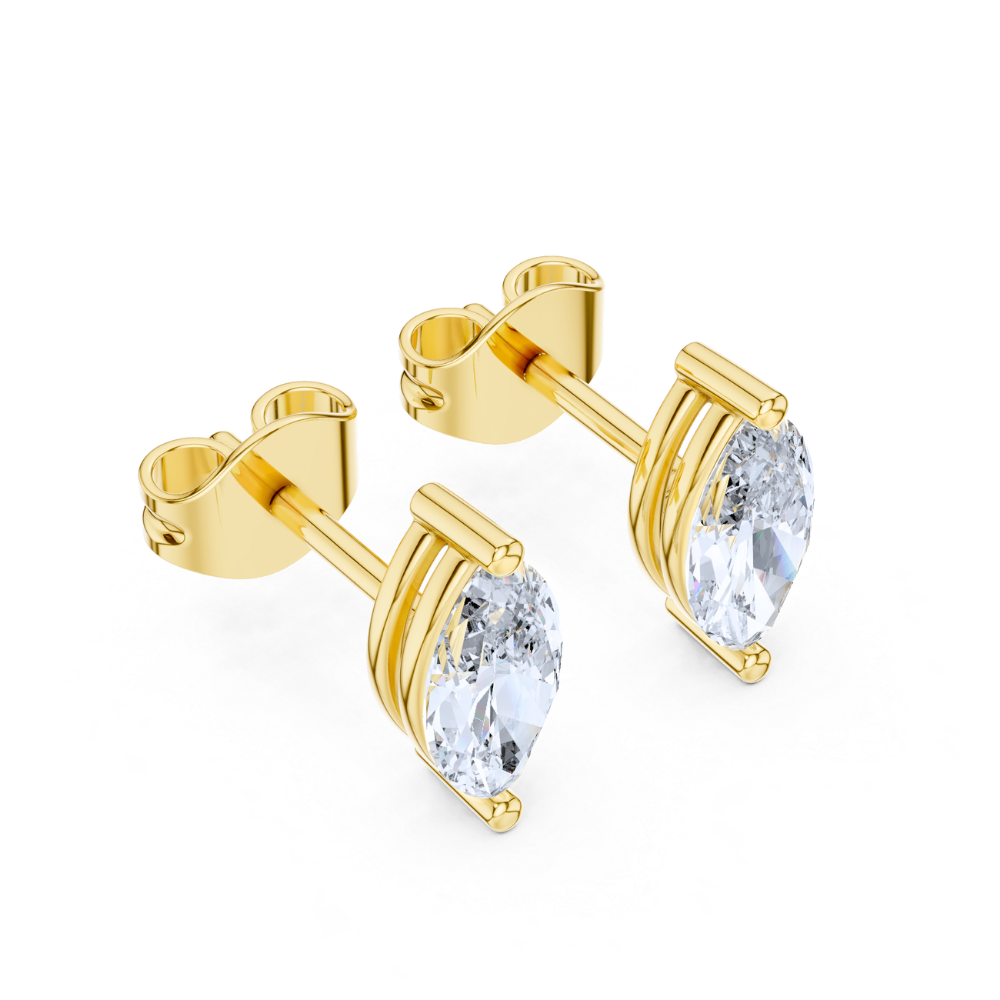 Graceful Two-Prong Solitaire Stud Earrings