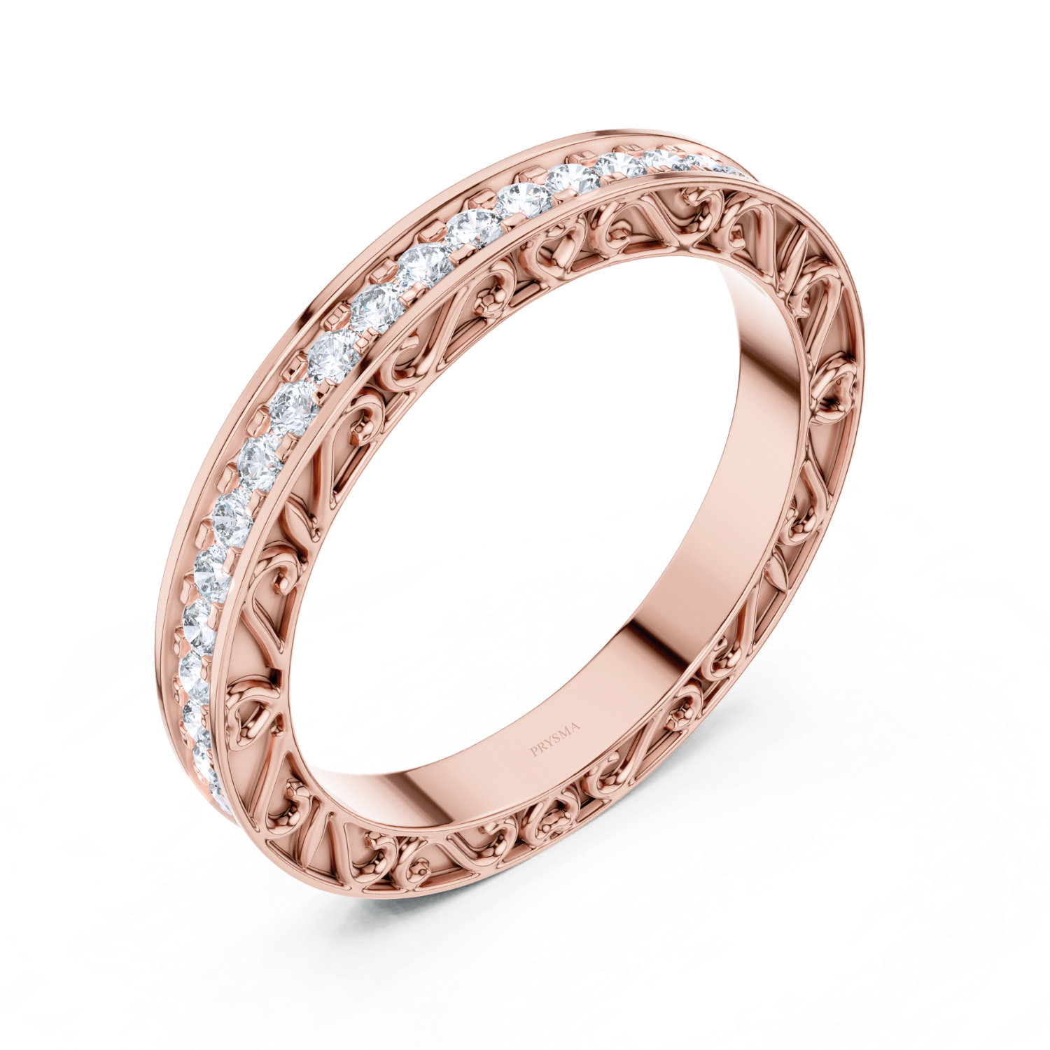 Vintage-Inspired Filigree Diamond Eternity Band