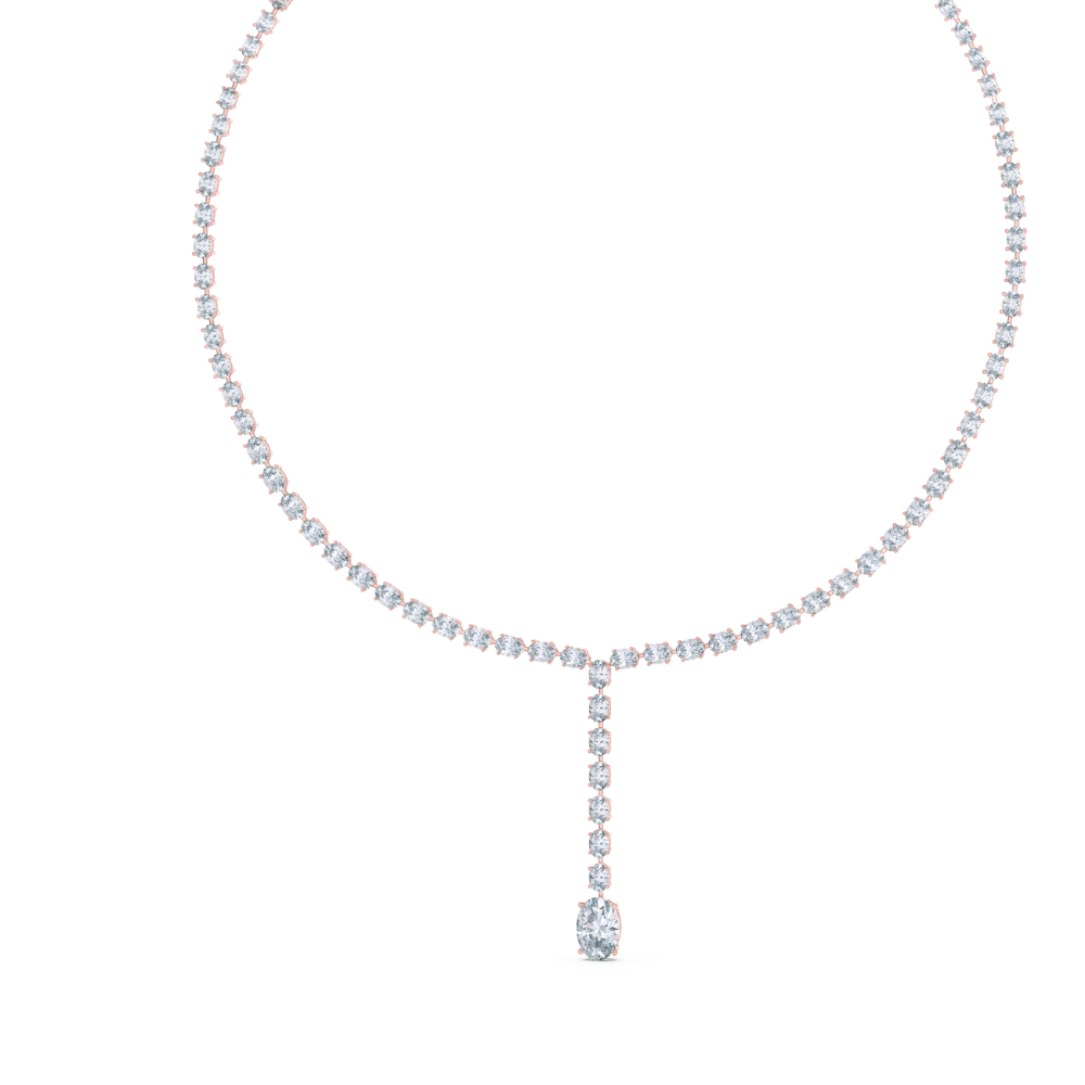 Oval Brilliance Lariat Necklace