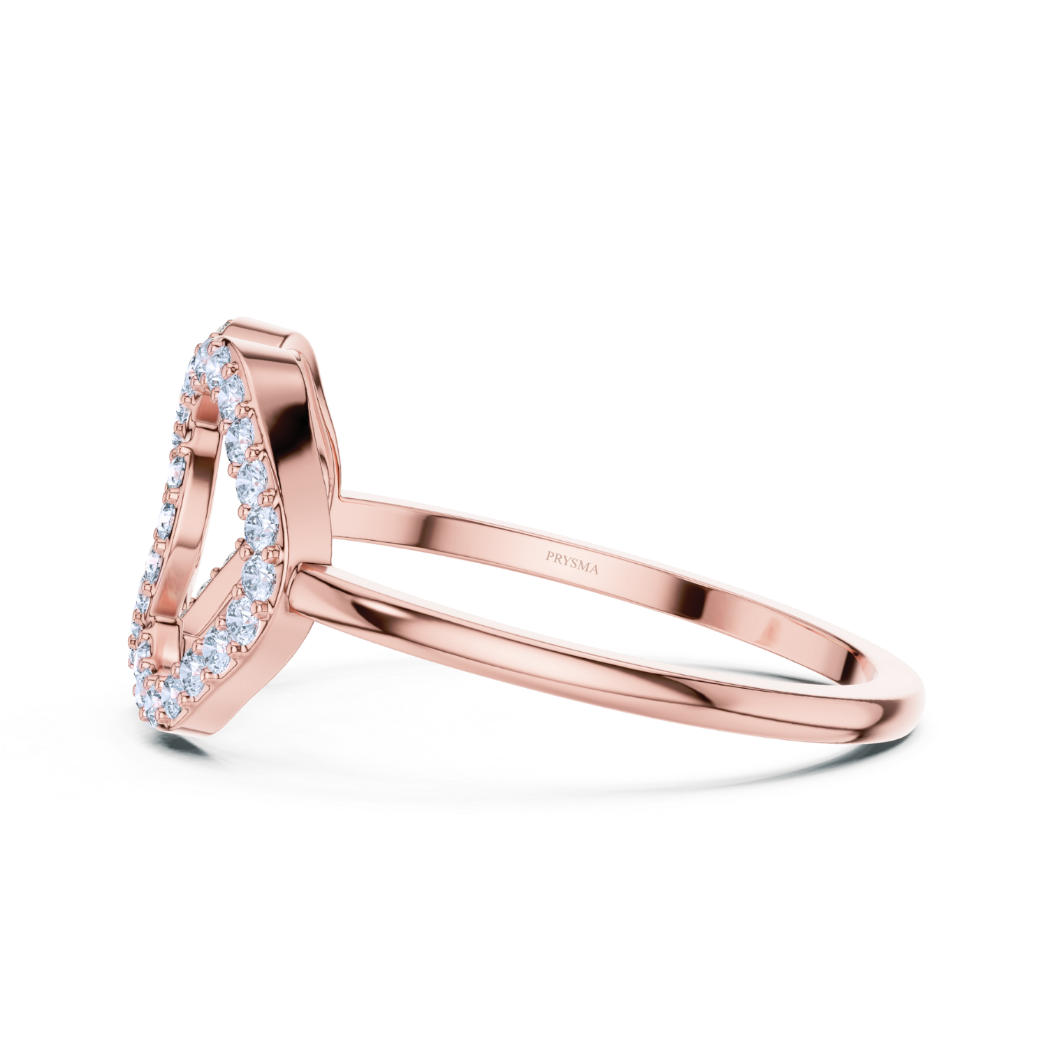Open Heart Diamond Ring