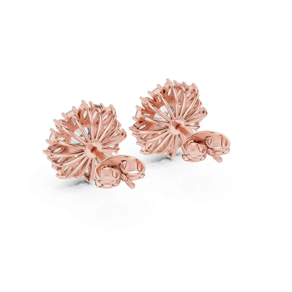 Celestial Bloom Round Diamond Studs