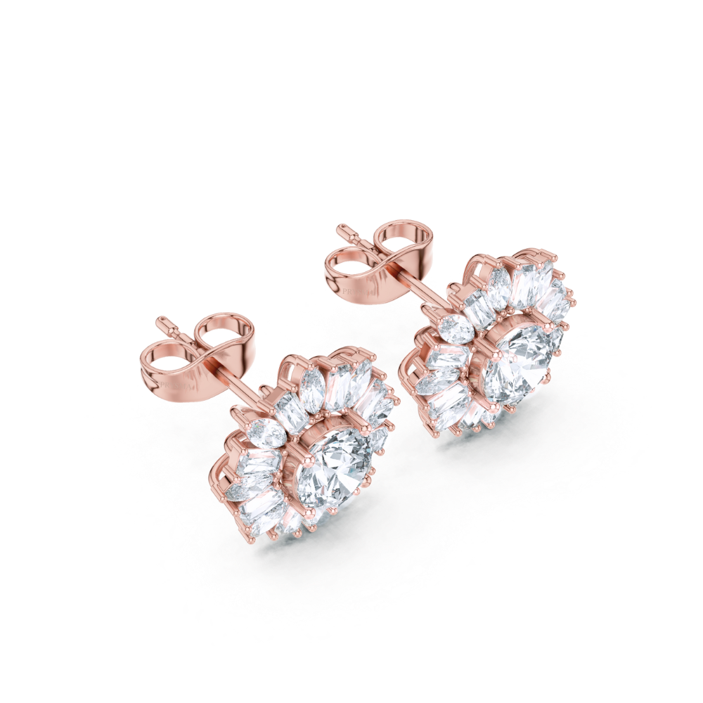 Celestial Bloom Round Diamond Studs