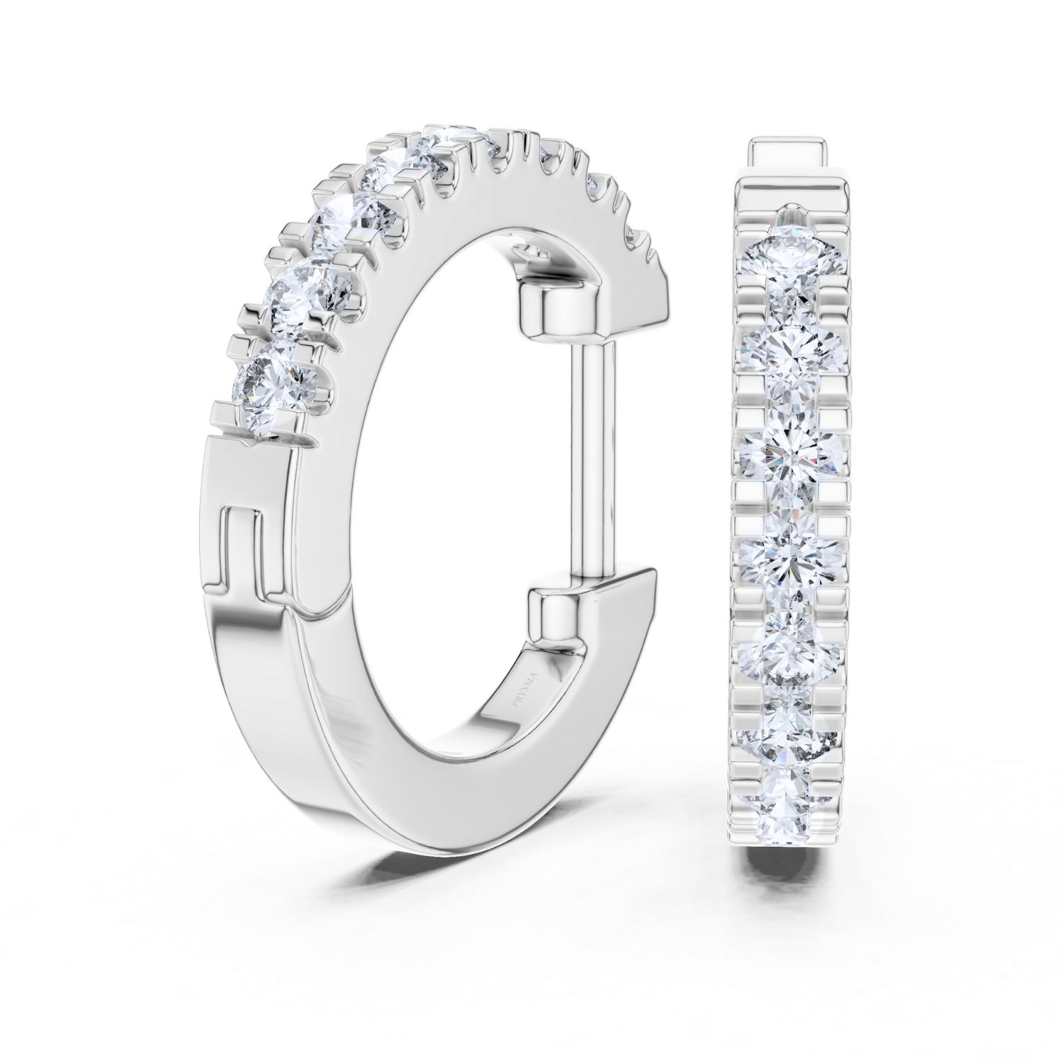 Classic Prong-Set Diamond Hoop Earrings