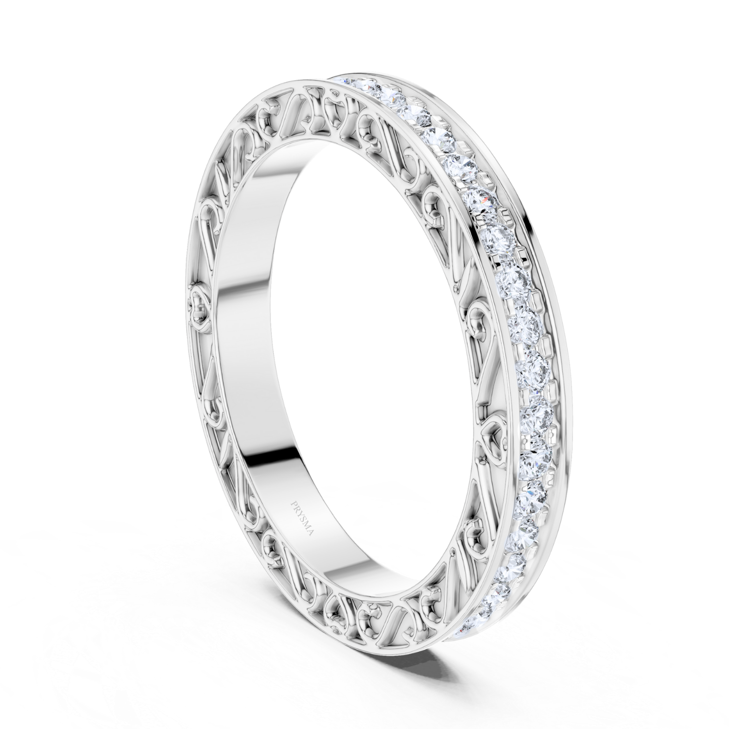 Vintage-Inspired Filigree Diamond Eternity Band
