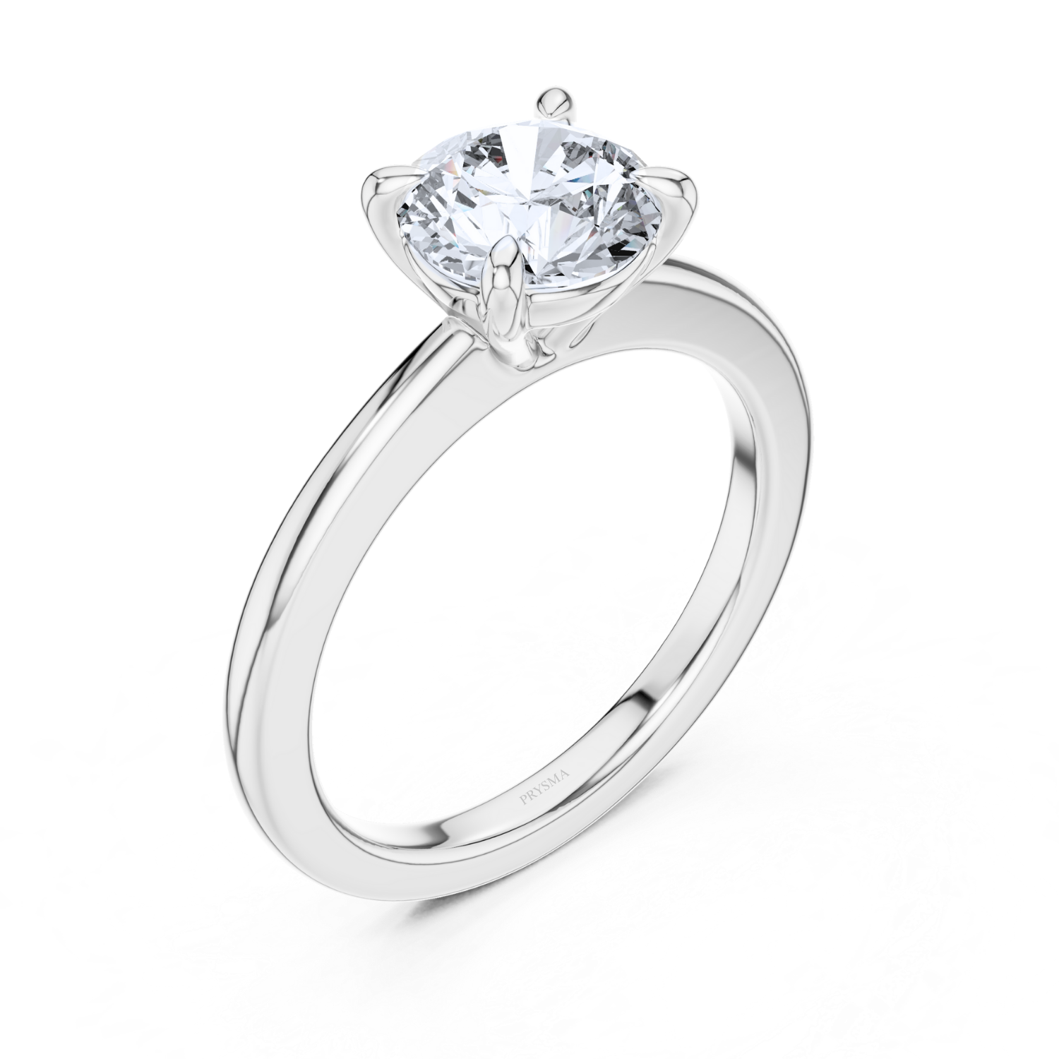 Round Center Stone 4 Prong Classic Solitaire