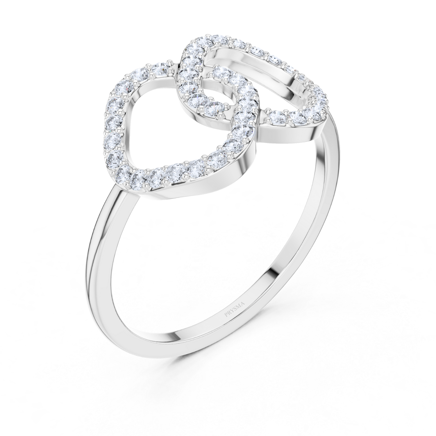 Open Heart Diamond Ring