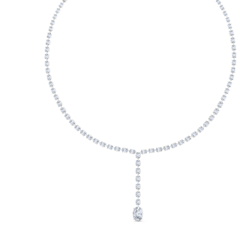 Oval Brilliance Lariat Necklace
