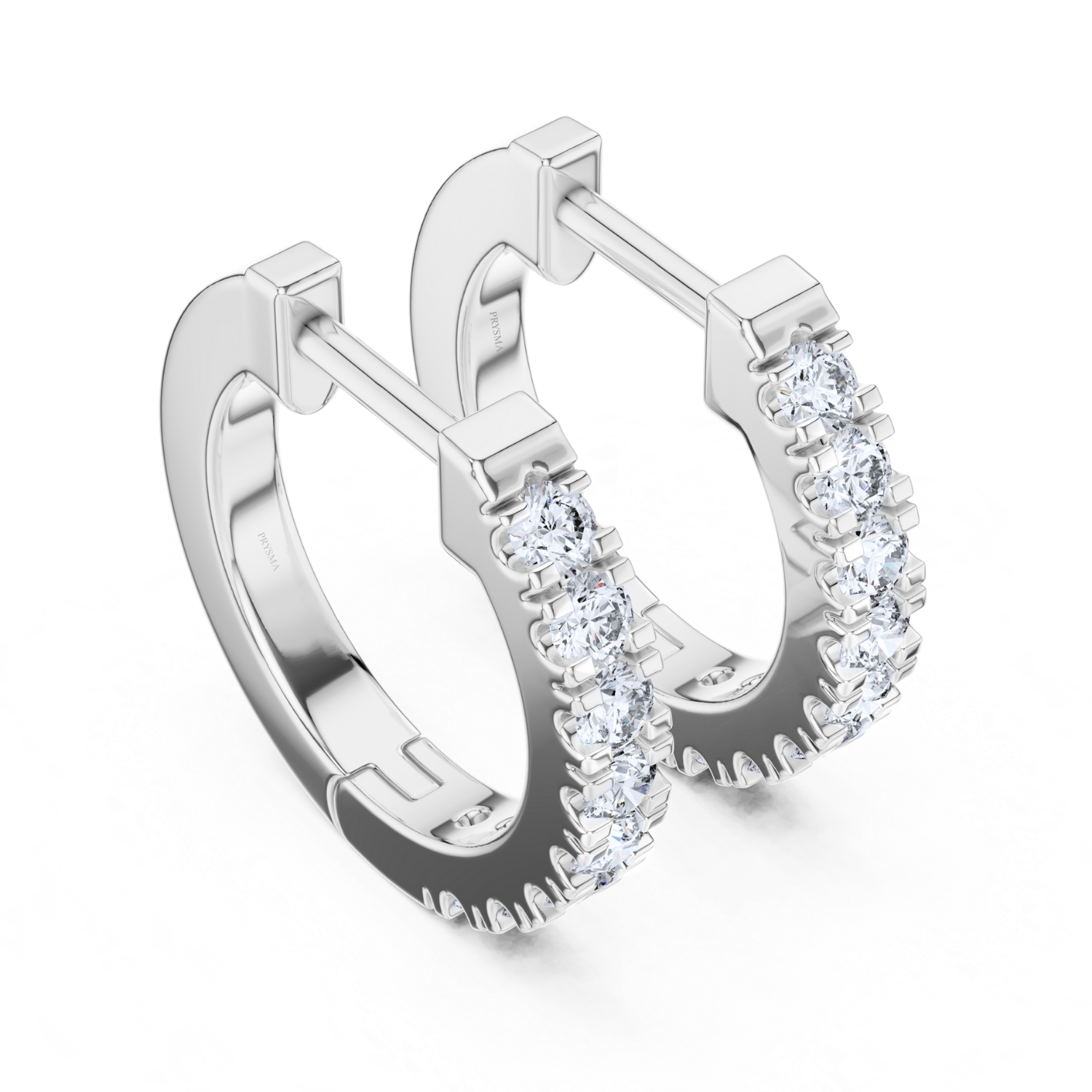 Classic Prong-Set Diamond Hoop Earrings
