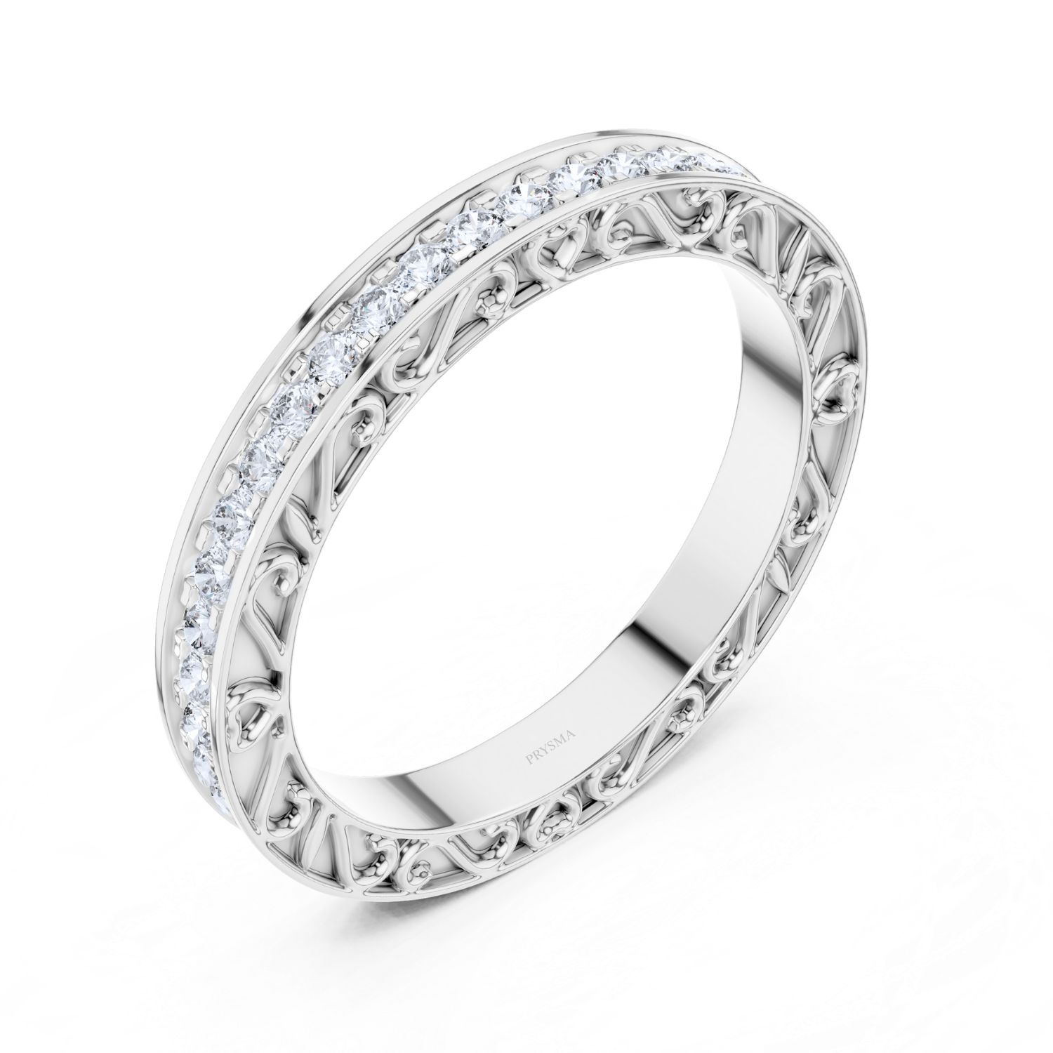 Vintage-Inspired Filigree Diamond Eternity Band