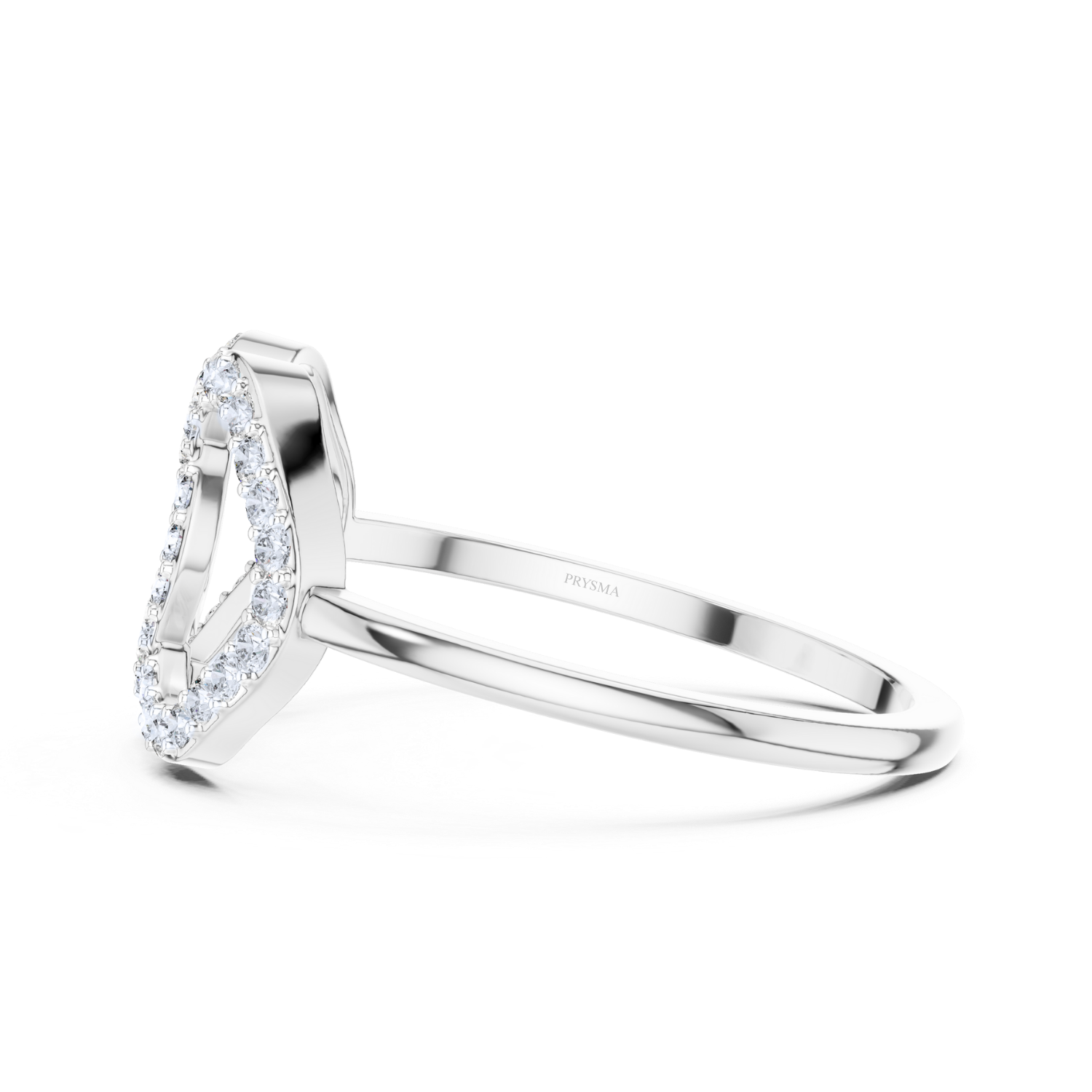 Open Heart Diamond Ring