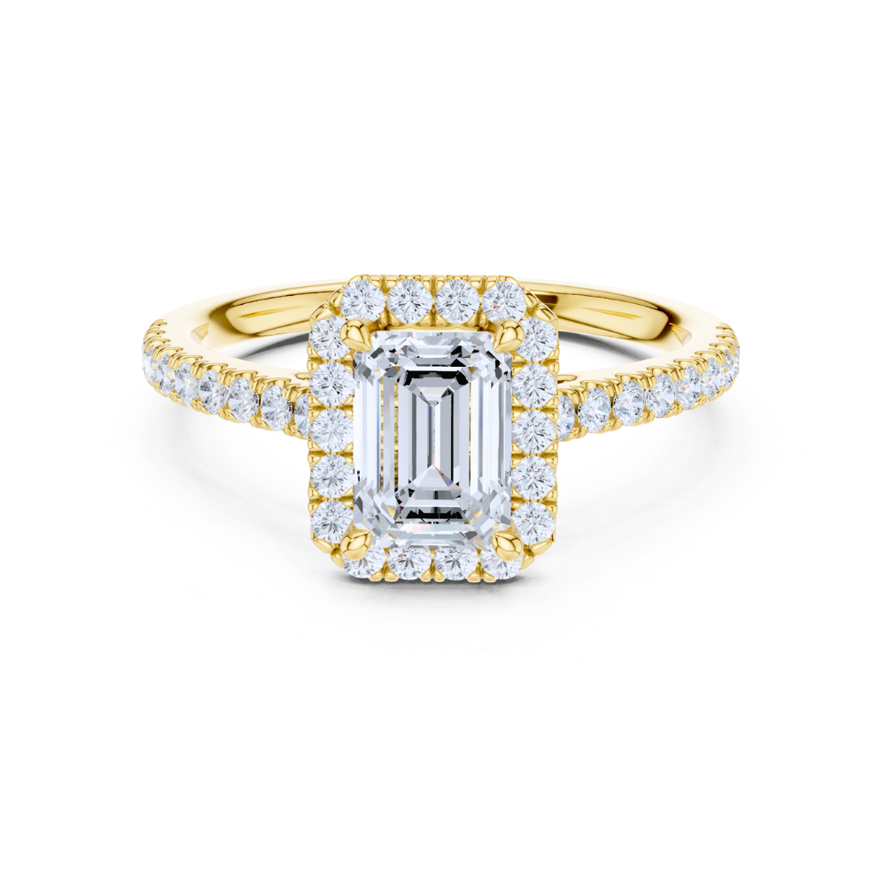 Emerald Halo Elegance Ring