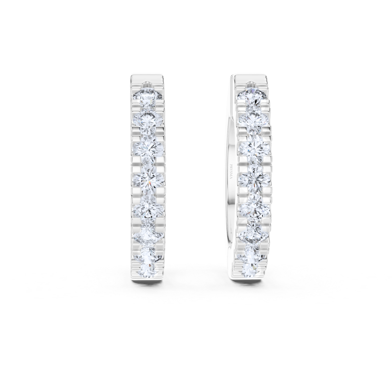 Classic Prong-Set Diamond Hoop Earrings