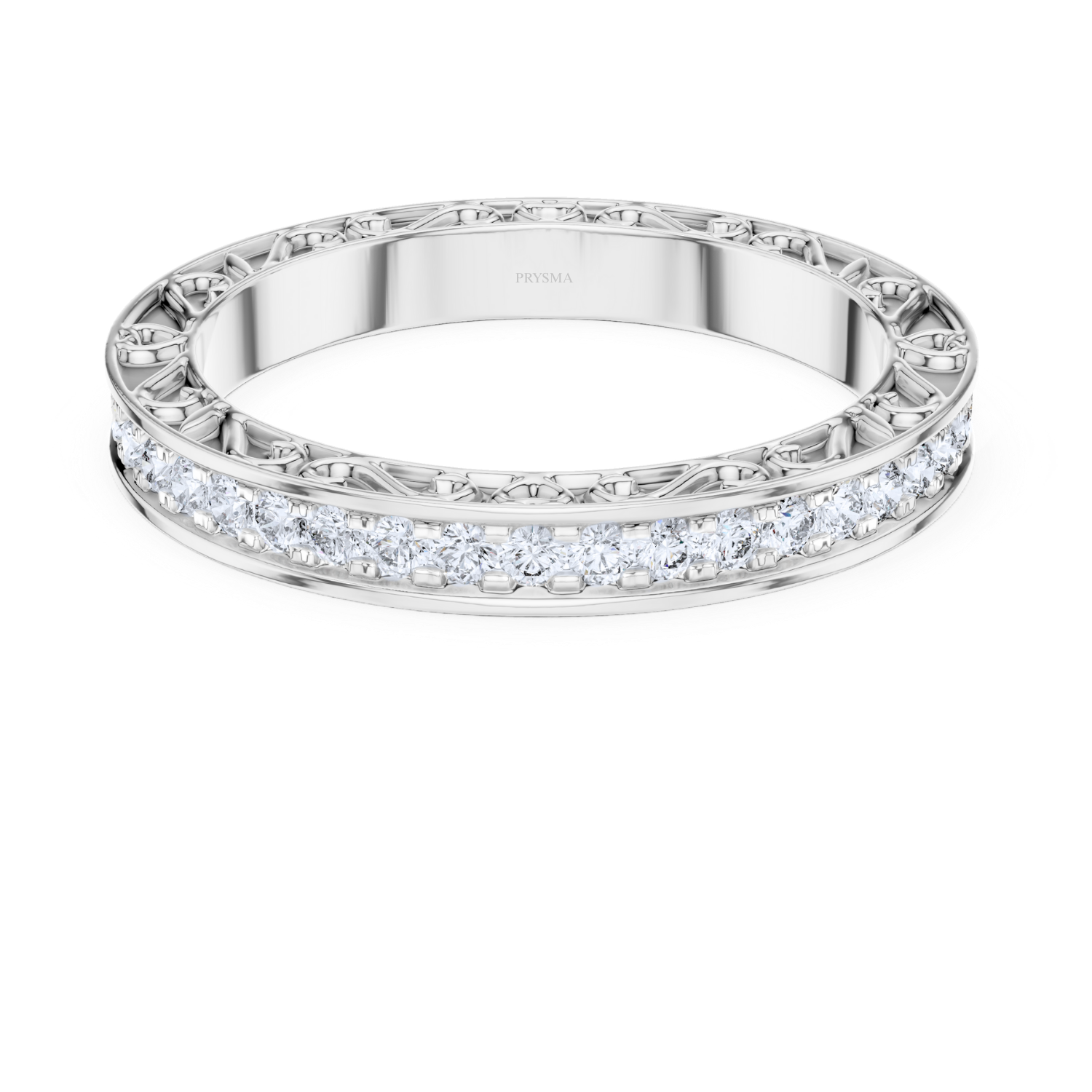 Vintage-Inspired Filigree Diamond Eternity Band