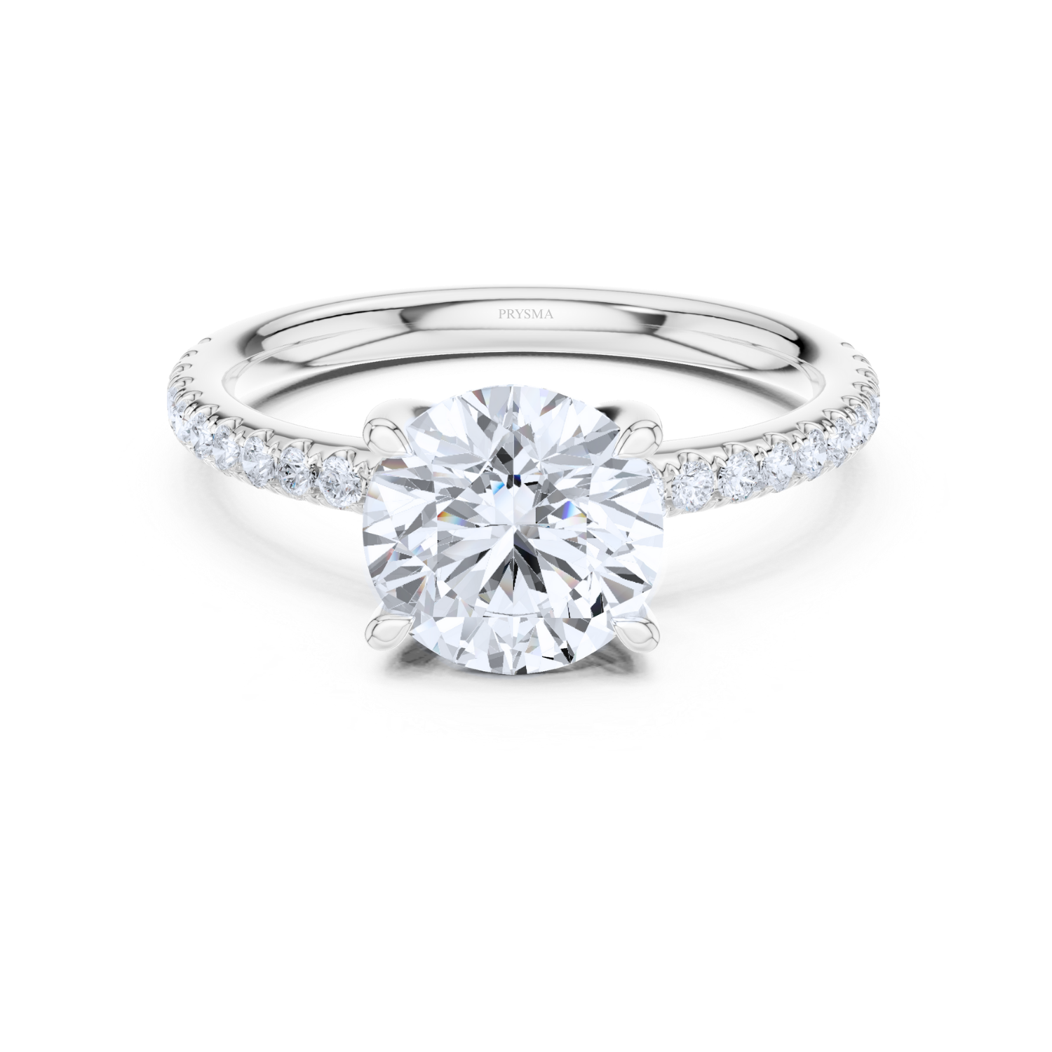 Classic Elegance Solitaire Pave Ring