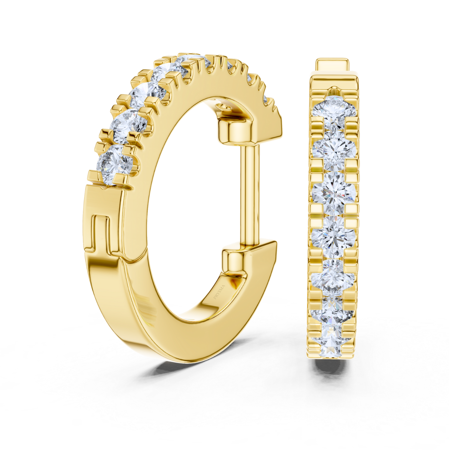 Classic Prong-Set Diamond Hoop Earrings