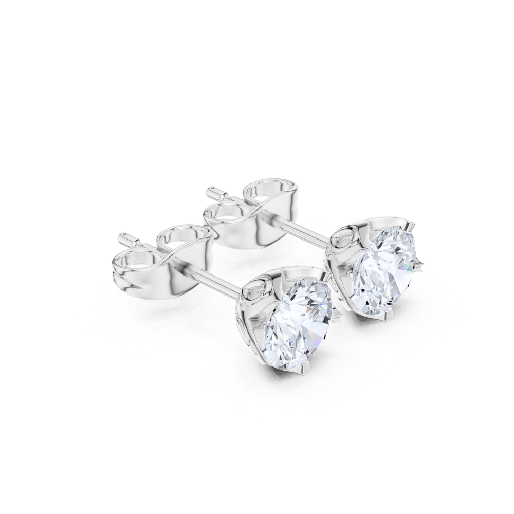 Golden Bloom Solitaire Stud Earrings