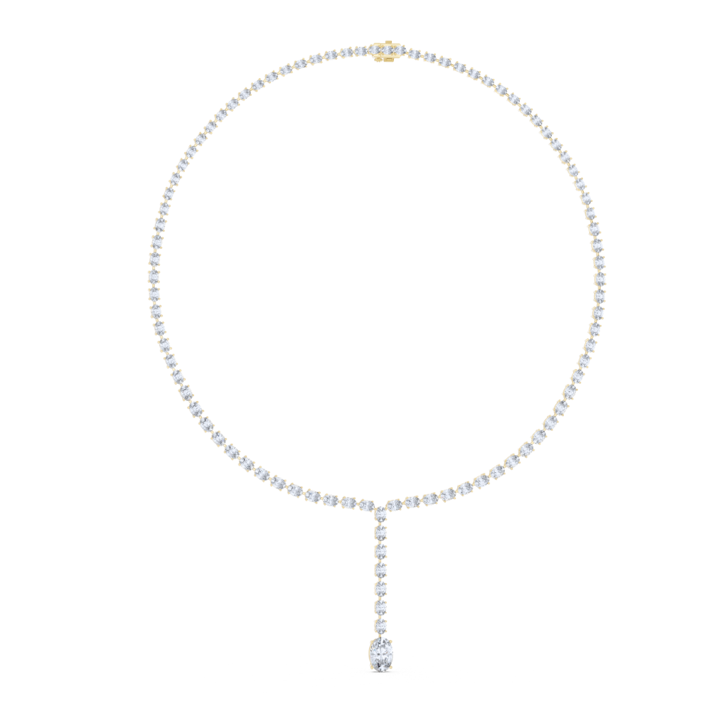Oval Brilliance Lariat Necklace