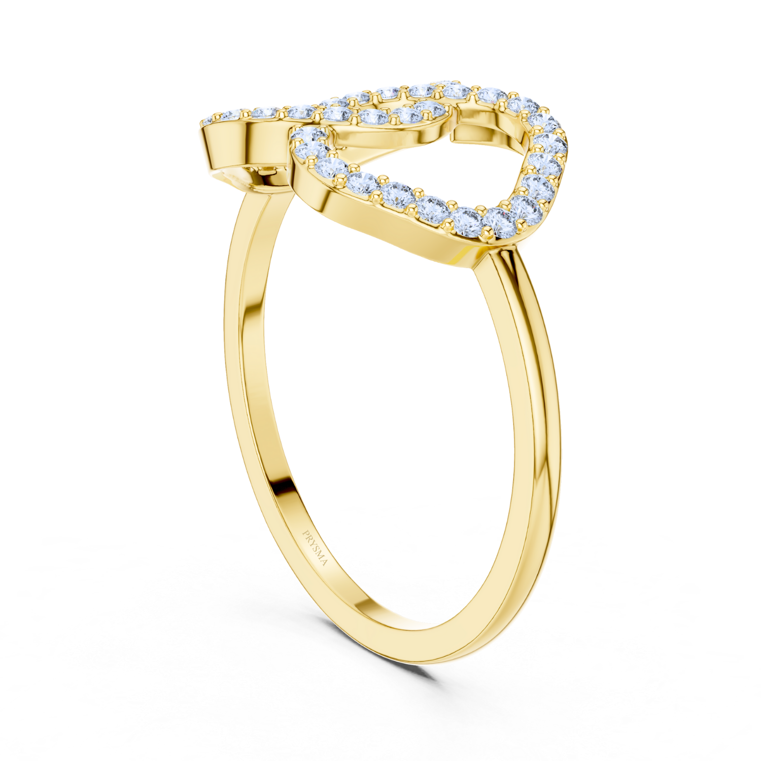 Open Heart Diamond Ring