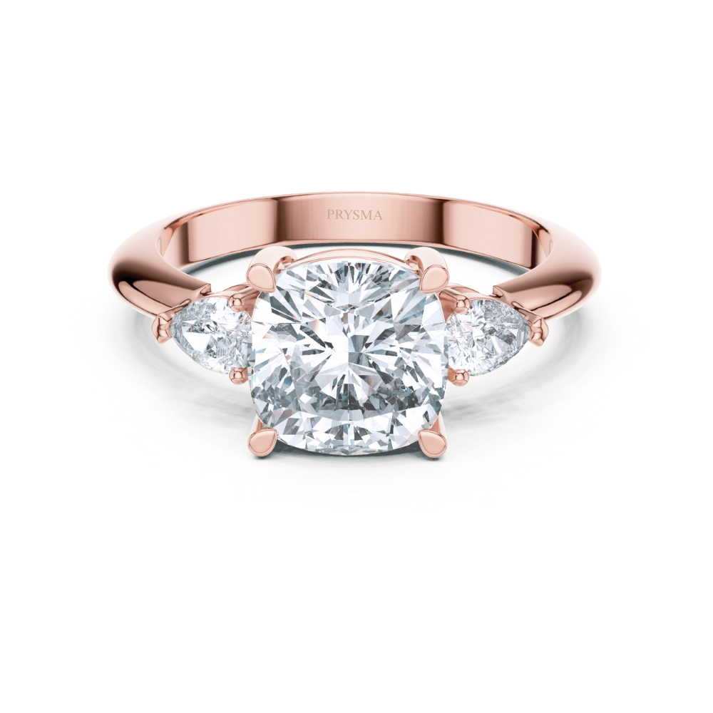 Glimmer Crest Three-Stone Diamond Ring