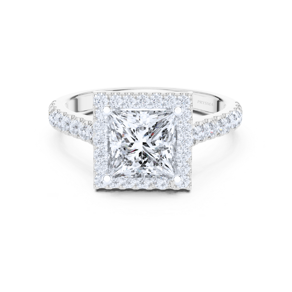 Regal Square Halo Ring