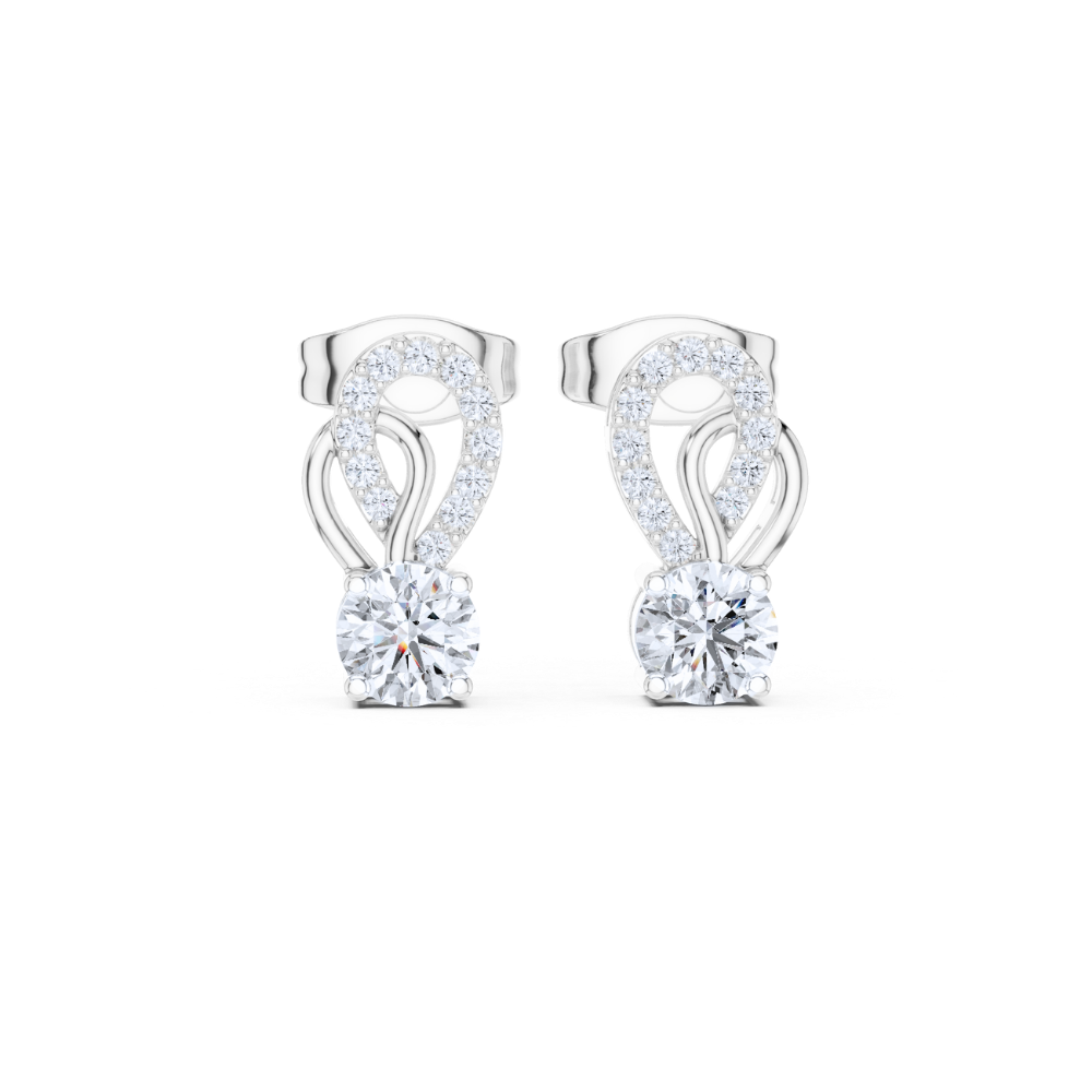 Infinity Loop Diamond Stud Earrings