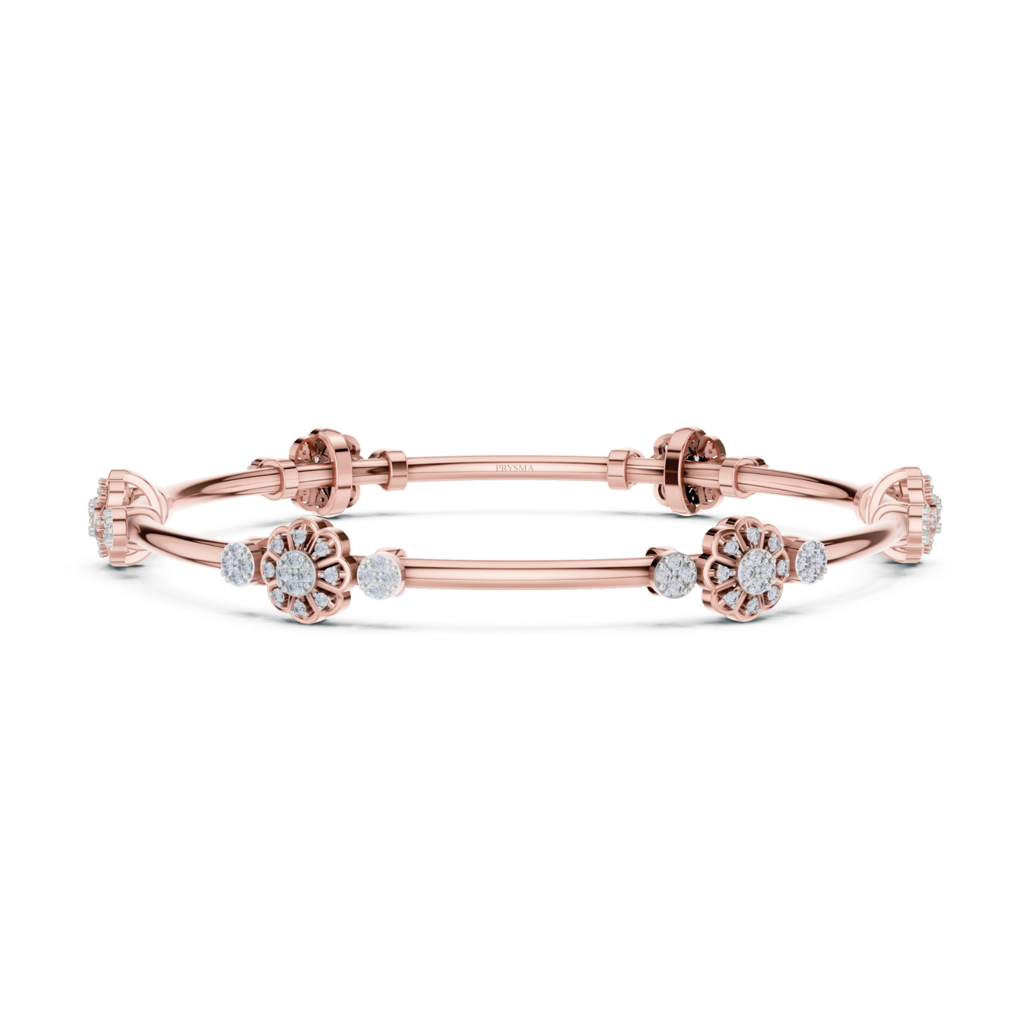Floral Harmony Diamond Bangle