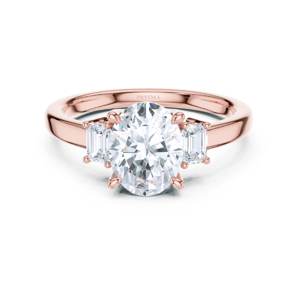 Oval Elegance Three-Stone Ring