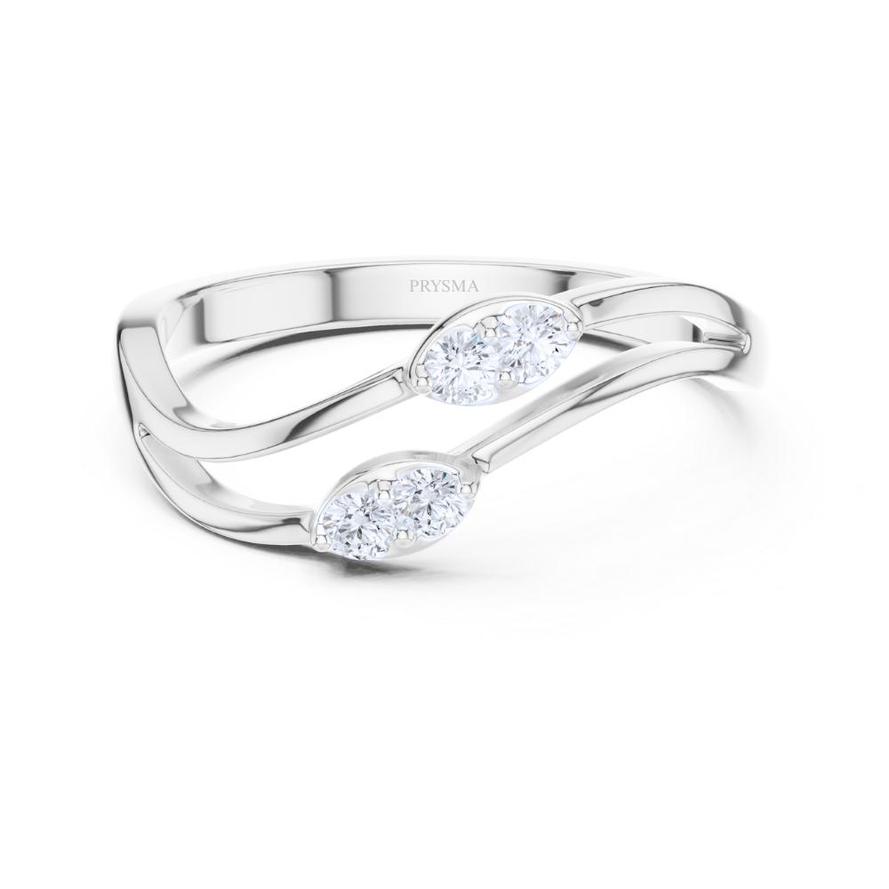 Twin Glimmer Bypass Ring