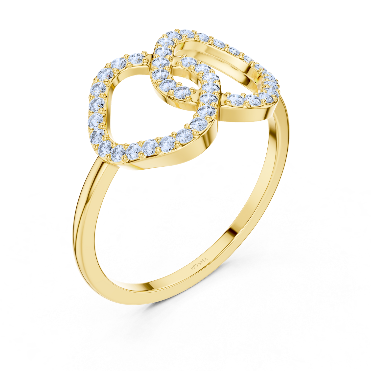 Open Heart Diamond Ring